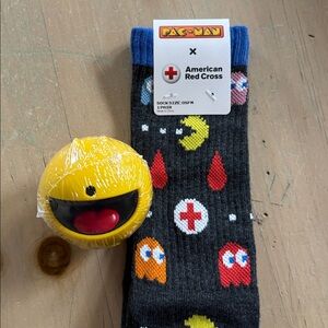 PAC-MAN X American Red Cross 
Socks & Figurine